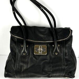 b. Makowsky Black Leather Shoulder Bag